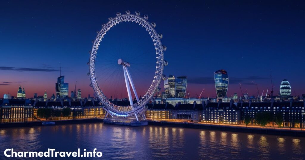London Eye.  first solo trip to Europe for women