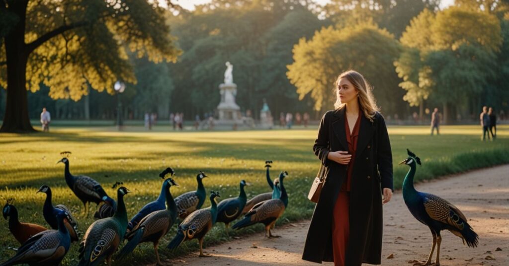 Łazienki Park with peacocks:
