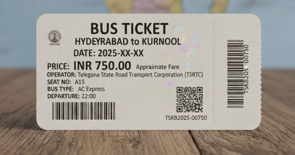 Hyderabad to Kurnool Bus Ticket Price: