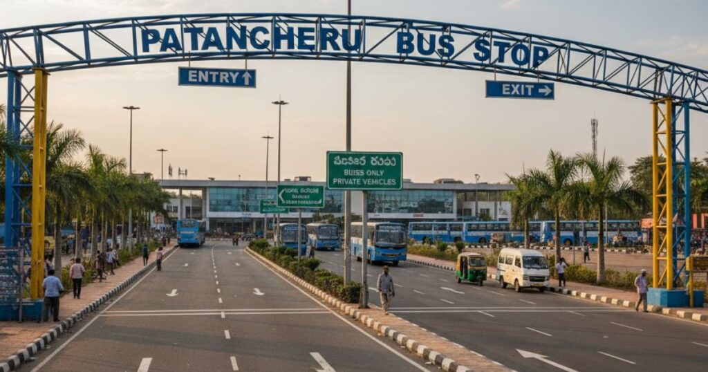 Patancheru Bus Stop Entry and Exit way