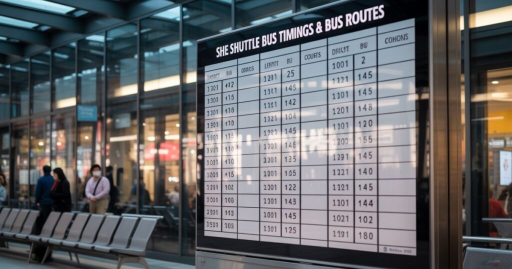 SHE Shuttle Bus Timings & Bus Routes