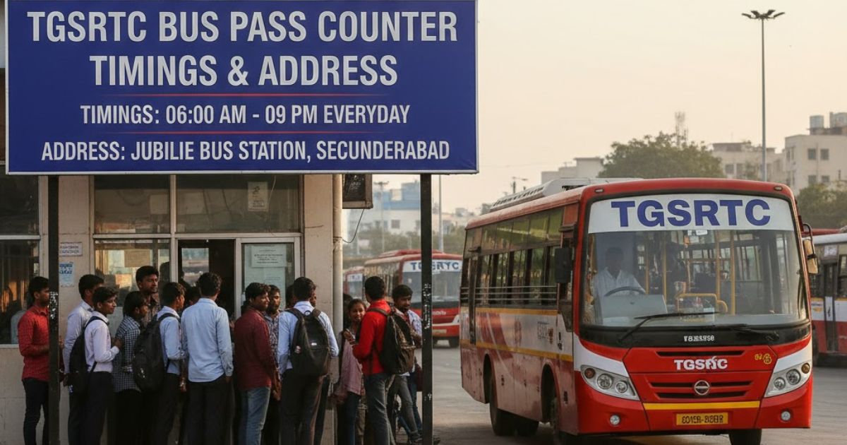TGSRTC Bus Pass Counter Timings & Address